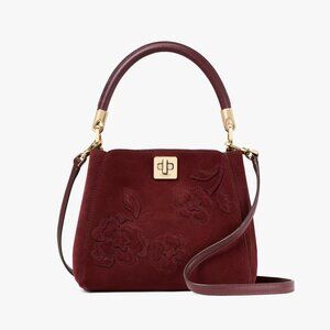 KATE SPADE Phoebe Suede Floral Applique Small Top Handle Satchel